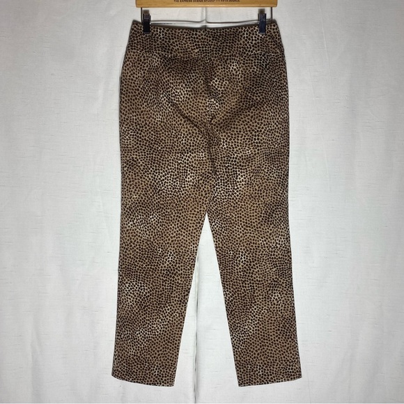 Nic + Zoe leopard animal print skinny ankle pants pull-on Size 6 - Picture 6 of 11